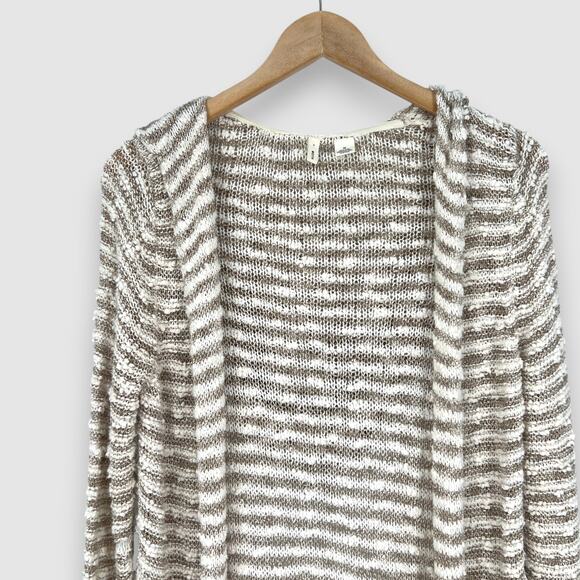 MOTH Anthropologie Striped Knit Hooded Open Front Cardigan Size XS - Picture 6 of 7